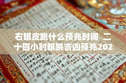 右眼皮跳什么预兆时间  二十四小时眼跳吉凶预兆2026