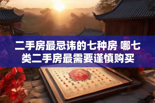 二手房最忌讳的七种房 哪七类二手房最需要谨慎购买