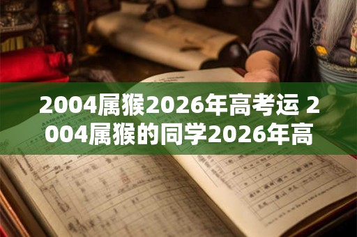 2004属猴2026年高考运 2004属猴的同学2026年高考运如何 2004属猴2026年高考运 2004属猴的同学2026年高考运如何