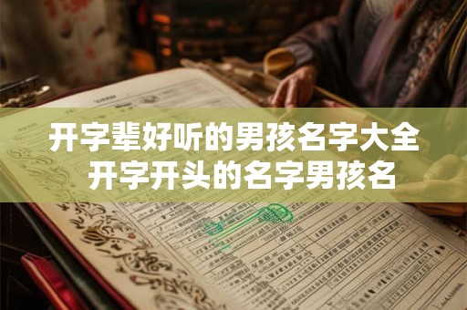 开字辈好听的男孩名字大全  开字开头的名字男孩名
