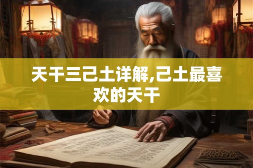 天干三己土详解,己土最喜欢的天干