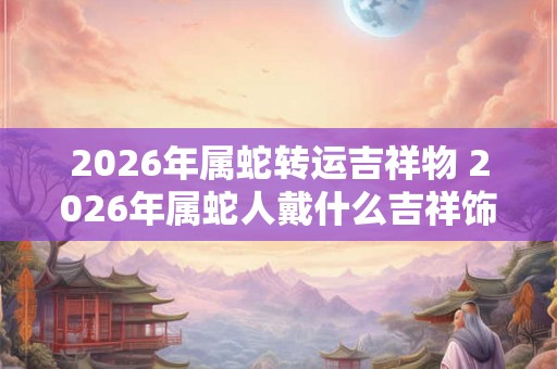 2026年属蛇转运吉祥物 2026年属蛇人戴什么吉祥饰品好