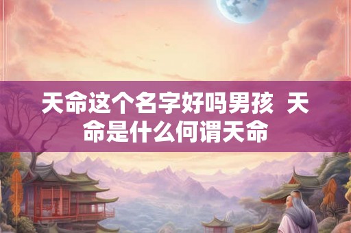 天命这个名字好吗男孩  天命是什么何谓天命