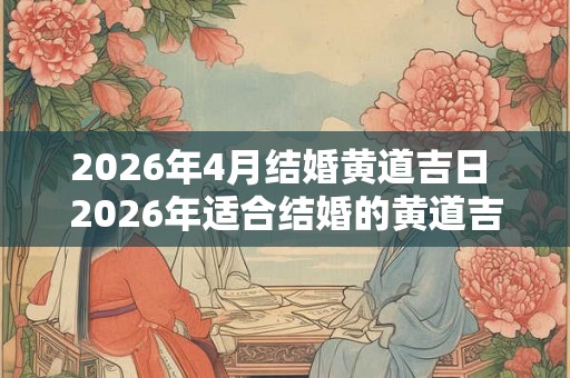 2026年4月结婚黄道吉日 2026年适合结婚的黄道吉日是哪一天