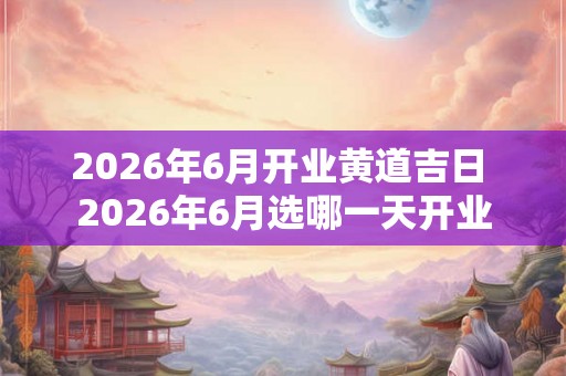 2026年6月开业黄道吉日 2026年6月选哪一天开业