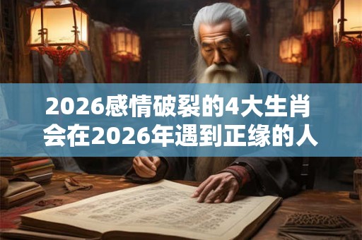 2026感情破裂的4大生肖 会在2026年遇到正缘的人 2026感情破裂的4大生肖 会在2026年遇到正缘的人