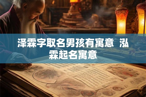 泽霖字取名男孩有寓意  泓霖起名寓意