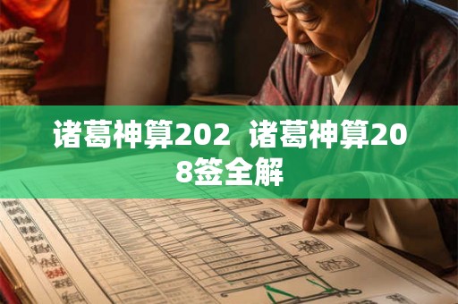 诸葛神算202 诸葛神算208签全解 诸葛神算202 诸葛神算208签全解