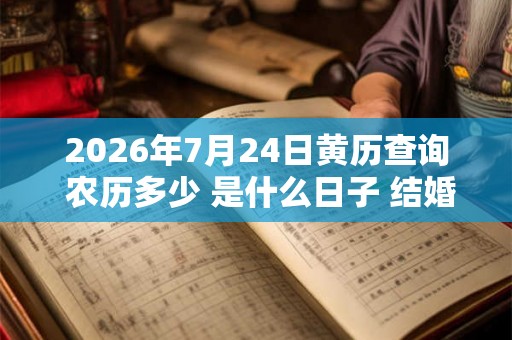 2026年7月24日黄历查询 农历多少 是什么日子 结婚吉时