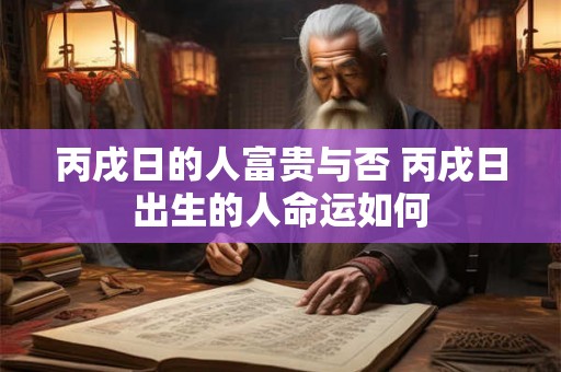 丙戌日的人富贵与否 丙戌日出生的人命运如何 丙戌日的人富贵与否 丙戌日出生的人命运如何