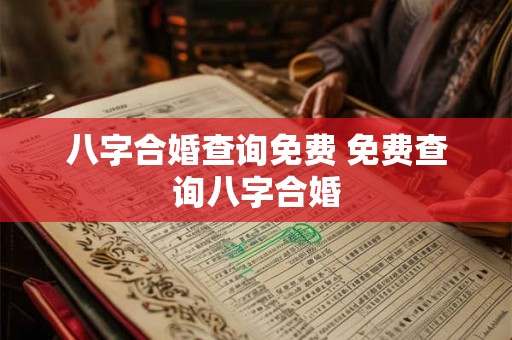 八字合婚查询免费 免费查询八字合婚