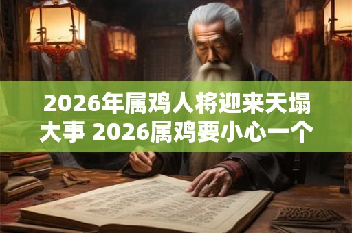 2026年属鸡人将迎来天塌大事 2026属鸡要小心一个人