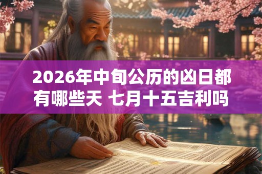 2026年中旬公历的凶日都有哪些天 七月十五吉利吗