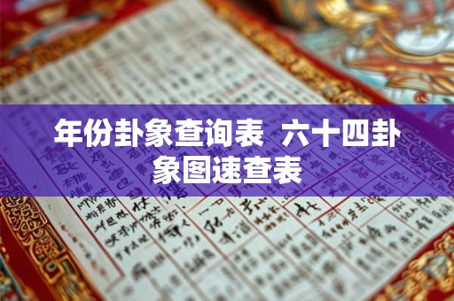 年份卦象查询表  六十四卦象图速查表