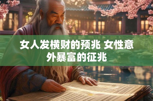女人发横财的预兆 女性意外暴富的征兆
