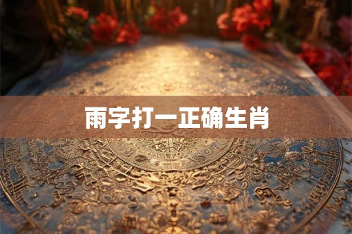 雨字打一正确生肖