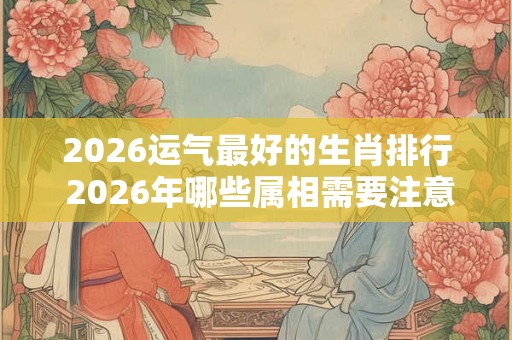 2026运气最好的生肖排行 2026年哪些属相需要注意 2026运气最好的生肖排行 2026年哪些属相需要注意