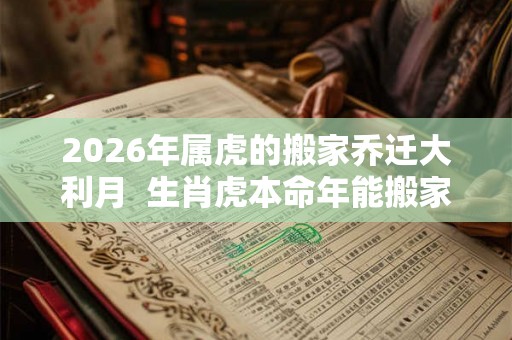 2026年属虎的搬家乔迁大利月  生肖虎本命年能搬家吗