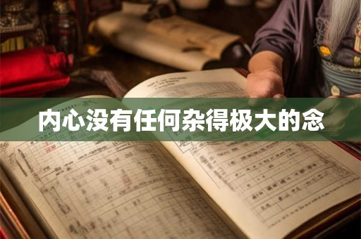 内心没有任何杂得极大的念