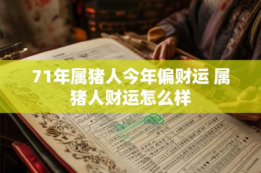 71年属猪人今年偏财运 属猪人财运怎么样