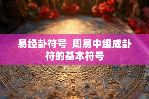 易经卦符号  周易中组成卦符的基本符号