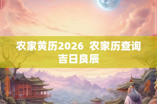 农家黄历2026  农家历查询吉日良辰