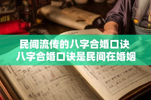 民间流传的八字合婚口诀 八字合婚口诀是民间在婚姻中的应用吗 民间流传的八字合婚口诀 八字合婚口诀是民间在婚姻中的应用吗
