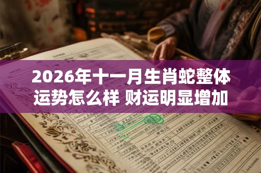 2026年十一月生肖蛇整体运势怎么样 财运明显增加