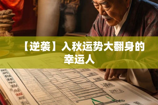 【逆袭】入秋运势大翻身的幸运人 【逆袭】入秋运势大翻身的幸运人