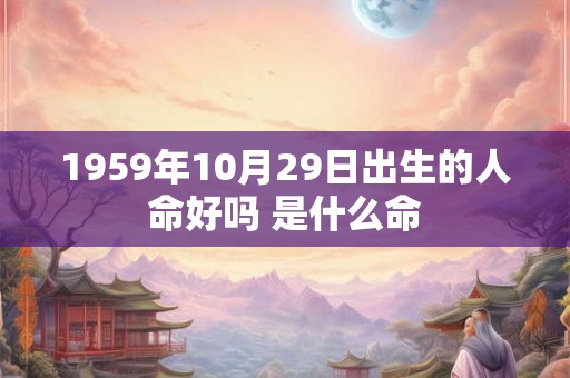 1959年10月29日出生的人命好吗 是什么命