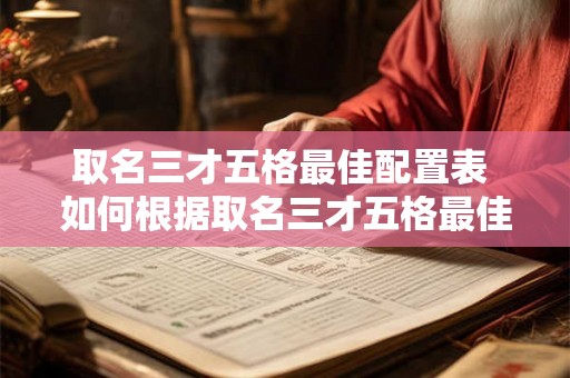 取名三才五格最佳配置表 如何根据取名三才五格最佳配置表进行起名