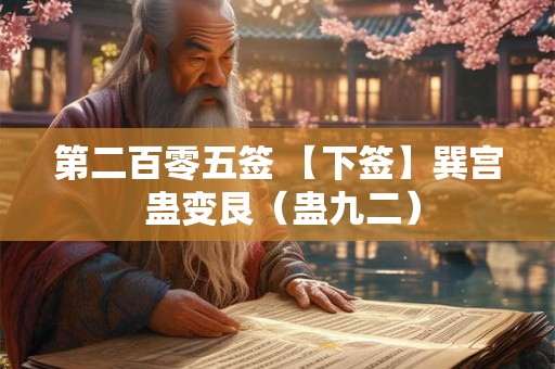 第二百零五签 【下签】巽宫 蛊变艮（蛊九二）