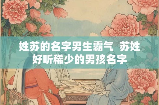 姓苏的名字男生霸气  苏姓好听稀少的男孩名字