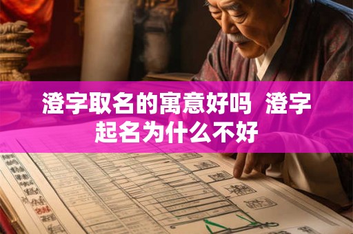 澄字取名的寓意好吗  澄字起名为什么不好