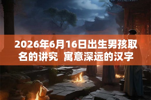 2026年6月16日出生男孩取名的讲究 寓意深远的汉字详解 2026年6月16日出生男孩取名的讲究 寓意深远的汉字详解