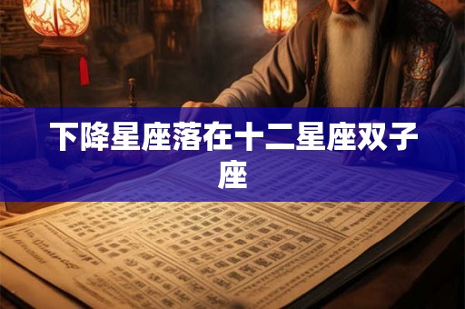 下降星座落在十二星座双子座