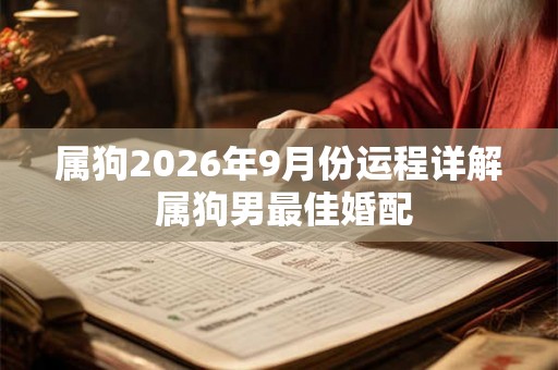 属狗2026年9月份运程详解 属狗男最佳婚配 属狗2026年9月份运程详解 属狗男最佳婚配