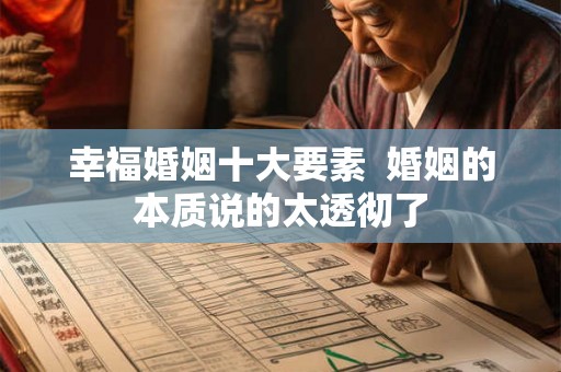 幸福婚姻十大要素  婚姻的本质说的太透彻了