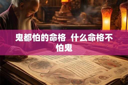 鬼都怕的命格  什么命格不怕鬼
