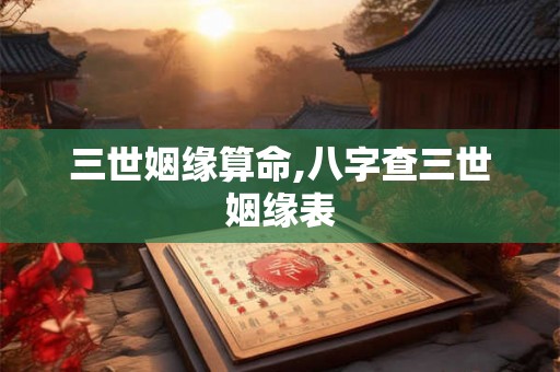 三世姻缘算命,八字查三世姻缘表