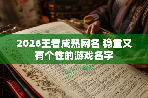 2026王者成熟网名 稳重又有个性的游戏名字