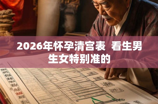 2026年怀孕清宫表  看生男生女特别准的
