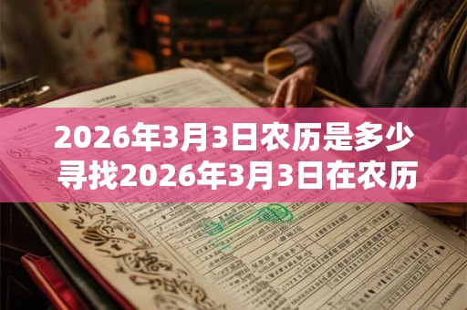 2026年3月3日农历是多少 寻找2026年3月3日在农历中的对应日期是什么