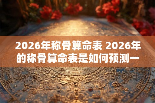 2026年称骨算命表 2026年的称骨算命表是如何预测一个人的命运和人生发展的 2026年称骨算命表 2026年的称骨算命表是如何预测一个人的命运和人生发展的