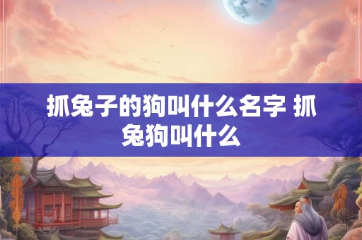 抓兔子的狗叫什么名字 抓兔狗叫什么