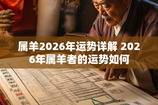 属羊2026年运势详解 2026年属羊者的运势如何