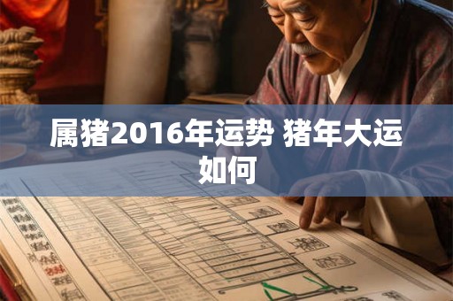 属猪2016年运势 猪年大运如何