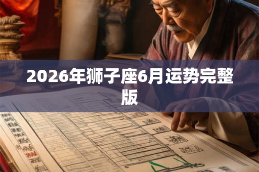 2026年狮子座6月运势完整版