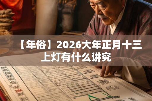 【年俗】2026大年正月十三上灯有什么讲究