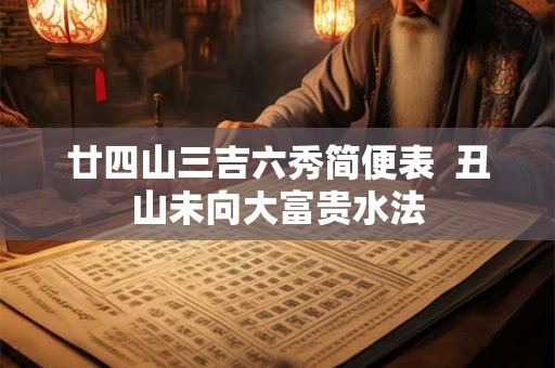 廿四山三吉六秀简便表 丑山未向大富贵水法 廿四山三吉六秀简便表 丑山未向大富贵水法